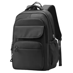 【人気商品】撥水加工 A4収納 ナイロン製 多ポケット ビジネスバックパック 通勤・旅行・通学 15.6インチPC対応 大学生 高校生に 軽量520g ユニセックス 大容量 男女兼用 リュック 黒