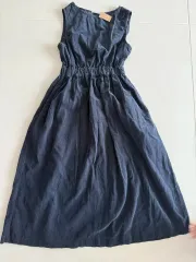 (タグ付き新品) コーデュロイ ロング ONE PIECE ネイビー