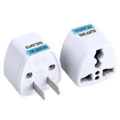 変換プラグ 全世界対応 海外 電源 変換器 旅行用電源変換 電源形状変換プラグ 110～250V 3穴タイプ 最大対応電力：500W世界の家電を日本で使える, 世界のコンセントを日本仕様に変換 (2個白)