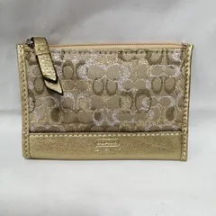 COACH 型番：ゴールド×ベージュ シグネチャーカードケース