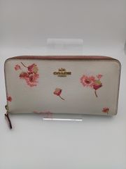 P-4767】COACH 長財布 花柄 ラウンドファスナー - メルカリ