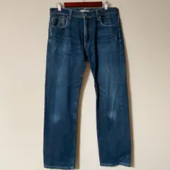 赤耳◎(^w^)b UNIQLO ユニクロ 321-091103 セルビッジデニム カイハラデニム レギュラーフィット ストレート インディゴ 濃紺 色落ち ヒゲ アメカジ 古着 ジーンズ  メンズ サイズ W32     OM11543YS
