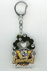 【中古】キーホルダー リーグ優勝ロゴ＆ミャクミャク(ブラックver.) 「EXPO2025 大阪・関西万博 ミャクミャク×阪神タイガース リーグ優勝 リーグ優勝記念アクリルキーホルダー」