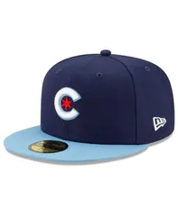 ニューエラ メンズ アクセサリー 帽子 New Era Mens Navy Light Blue Chicago Cubs City Connect 59FIFTY Fitted Hat Navy Light Blue ネイビー