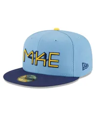ニューエラ メンズ アクセサリー 帽子 New Era Mens Powder Blue Milwaukee Brewers City Connect 59FIFTY Fitted Hat Powder Blue ブルー