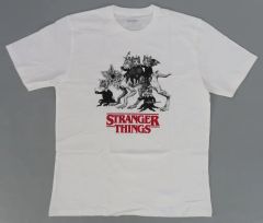[중고] T셔츠 STRANGER THINGS drawn by 히구치유코 T셔츠(2) 화이트 M사이즈 [그라니프×스트레인저·싱스 미지의 세계×히구치유우코]