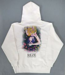 [중고] 아우터웨어 Reze Hoodie 화이트 XL 사이즈 [극장판 첸소만 레제편×glamb]