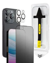 日本メーカープレミアムガラスフィルムiPhone強化カメラ保護フィルム スマホ守るアイフォン用フィルム (覗き見防止, iPhone16Pro) [覗き見防止] [iPhone16Pro]