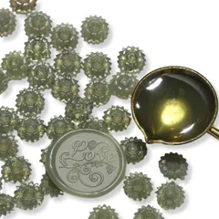 【100粒 シーリングワックス 半透明 ひまわり】小分け袋付 シーリングスタンプ 封蝋 手紙 レター 結婚式 招待状 (半透明明色ミックス) [半透明明色ミックス]