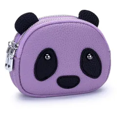 Honesty Mouth 本革仕様 小銭入れ レディース コインケース 小さい財布 レザー 可愛い パンダ 子供 キッズ 本革 ミニ財布 キーケース バッグチャーム (06:パープル) [06:パープル]