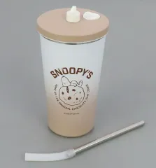 【中古】マグカップ･湯のみ スヌーピー ストロー付きステンレスタンブラー 「PEANUTS(SNOOPY)」