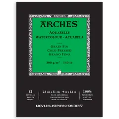 新品 Arches アルシュ 水彩紙 パッド 300g 細目23X31cm 12枚 (1795092) ナチュラルホワイトのサムネイル
