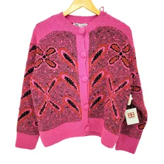ザラ ZARA フラワーパターン 花柄 ジャガード ニット カーディガン レディース import：M 