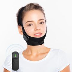 美顏器 EMS 臉部 बँ V臉 美顏 बँ 6種模式 10段強度調節 高彈性 透氣性 遙控器 USB充電式 在家美顏 男女通用 附說明書 (黑色)Y