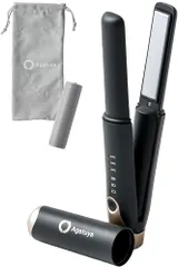 【ZIPで紹介！旅行神アイテム2位】アゲツヤ コードレスミニヘアアイロン?（グレー）【PSE認証取得製品】電池着脱可 機内持ち込み可能 typeC充電 3000mA 300W 3段階温度調節 2wayカール&ストレートアイロン AG-0008-GYY