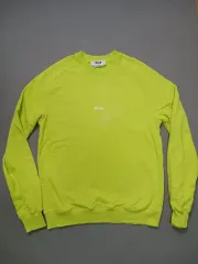 L MSGM ミラノ 蛍光 ライム スウェットTシャツ