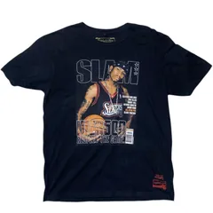 バスケットボール NBA レジェンド アレン・アイバーソン 雑誌 SLAM グラフィック ミッチェルアンドネス スポーツ ストリート ファッション ヴィンテージ感 XL オーバーサイズ  ブラック 黒 Tシャツ レディース  メンズ 古着 半袖 CHMのサムネイル