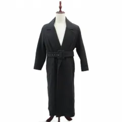 ザラ ZARA コート ロング丈 XS ダークグレー テーラードカラー ベルト付き /SM26 ■ECA001