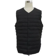 ユニクロ UNIQLO ウルトラライトダウンベストジャケット 上着 ミドル丈 XXL 黒 ブラック Vネック /SM8 ■ECB002