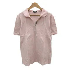 バーバリー ロンドン BURBERRY LONDON ポロシャツ 半袖 スキッパーカラー 無地 ロゴ刺繍 5 大きいサイズ ピンク /SY18 ■ECE003