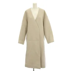 グリーンレーベルリラクシング ユナイテッドアローズ green label relaxing リッタイ スリーブ ノーラペル コート ノーカラー ロング アウター 38 アイボリー オフホワイト /YM ■GY49