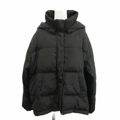 アズールバイマウジー AZUL by moussy ジャケット 上着 L 黒 ブラック 中綿 無地 スタンドカラー フード付き 長袖 袖口リブ /GR ■GY99のサムネイル