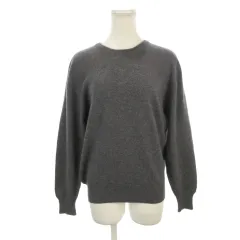 Refined ニット セーター カシミヤ M グレー 無地 ラウンドネック 長袖 /AH14 ■ECB001