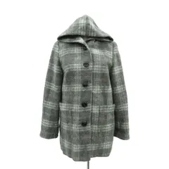 ゴールデンベア GOLDEN BEAR フーデッドコート L グレー チェック柄 ロング丈 /YS11 ■ECB002のサムネイル