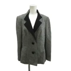 ピエールカルダン Pierre Cardin テーラードジャケット 上着 ウール 42 黒 ブラック ストライプ柄 長袖 /PP ■GY99のサムネイル