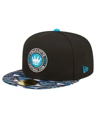 ニューエラ メンズ アクセサリー 帽子 New Era Mens Black Charlotte FC Element Tech Pack 59FIFTY Fitted Hat Black ブラック