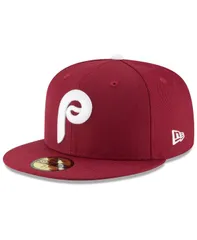 ニューエラ メンズ アクセサリー 帽子 ウール New Era Mens Maroon Philadelphia Phillies Cooperstown Collection Wool 59FIFTY Fitted Hat Maroon マルーン