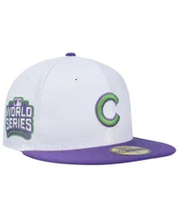 ニューエラ メンズ アクセサリー 帽子 New Era Mens White Chicago Cubs Side Patch 59FIFTY Fitted Hat White ホワイト