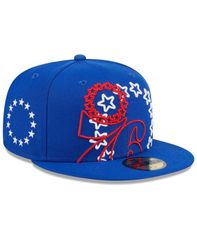 뉴 엘라 남성 액세서리 모자 로고 New Era Mens Royal Philadelphia 76ers Game Day Hollow Logo Mashup 59FIFTY Fit