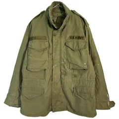 60年代 米軍実物 U.S.ARMY M-65 フィールドジャケット 2nd ヴィンテージ ミリタリー オリーブ(メンズ M相当)中古 古着 X7319