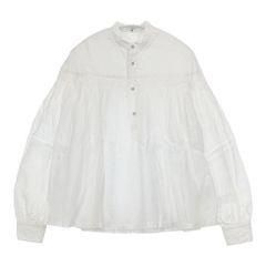 美品 ほぼ未使用タグ付 サイ タック ギャザー リネン ブラウス バンド 