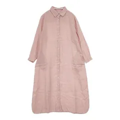 fog linen work リトアニア製 シャツワンピ リネン ワンピース ピンク レディース フォグリネンワーク【中古】6-0323M∞