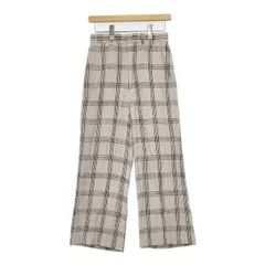 ROKU 6 BEAUTY&YOUTH NEP CHECK PANTS チェックスラックス パンツ ベージュ レディース ロクビューティアンドユース【中古】6-0323M∞