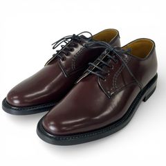 e0240 新品同様・試着程度 サンダース L1859 プレーントゥ 6.5 茶 