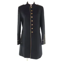 極美品★SAINT LAURENT PARIS サンローランパリ 413428 裏地シルク100％ エディ期 ウールコート ナポレオンコート ブラック 38 イタリア製 レディースのサムネイル