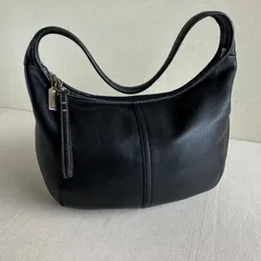 Vintage Coach Ergo Hobo Black Leather Crescent Shoulder Bag Top Zip Y2K