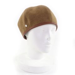 エルメス カシミヤ ベレー帽 ハット 58 キャメル ラムスキン 