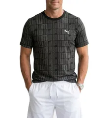 【新品】puma（プーマ）［メンズ・ユニセックス］ロゴティーシャツ オールオーバープリント ESS LOGO LAB AOP Tシャツ　プーマブラック　691035-01