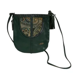 良品 IBIZA イビサ レザーショルダーバッグ グリーン レディース 古着 中古 USED