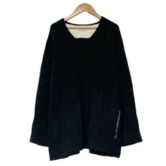 美品 joel robuchon & gelato pique ジェラートピケ オム ジョエルロブション コラボ スフレリブプルオーバー ニット L ブラック メンズ 古着 中古 USED