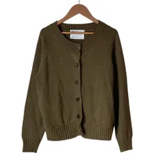 良品 MHL. エムエイチエル マーガレットハウエル コットン ニット カーディガン 2 カーキ レディース 古着 中古 USEDのサムネイル