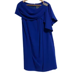 美品 Diagram GRACE CONTINENTAL ダイアグラム グレースコンチネンタル ビジュー ドレスワンピース サイズ36 ブルー レディース 古着 中古 USED