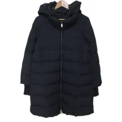 美品 MAX&Co. マックスアンドコー フード付き ダブルジップ ロング ダウンコート サイズ42 ネイビー レディース 古着 中古 USED