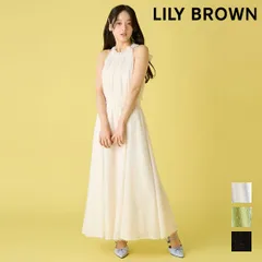 【即納】リリー ブラウン LILY BROWN ワンピース 26春夏 アメリカンスリーブフリンジジャガードワンピース ノースリーブ マキシ丈 フレア lwfo262003