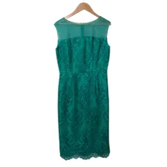 美品 Diagram GRACE CONTINENTAL ダイアグラム グレースコンチネンタル レース ノースリーブ ドレス ワンピース サイズ36 グリーン レディース 古着 中古 USED