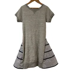 美品 sacai サカイ ショートスリーブ スウェットドッキング ワンピース サイズ1 グレー ブルー レディース 古着 中古 USED